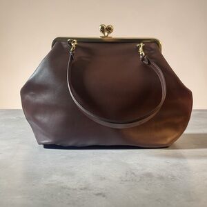 Coach Large Kisslock Bag Brown Large